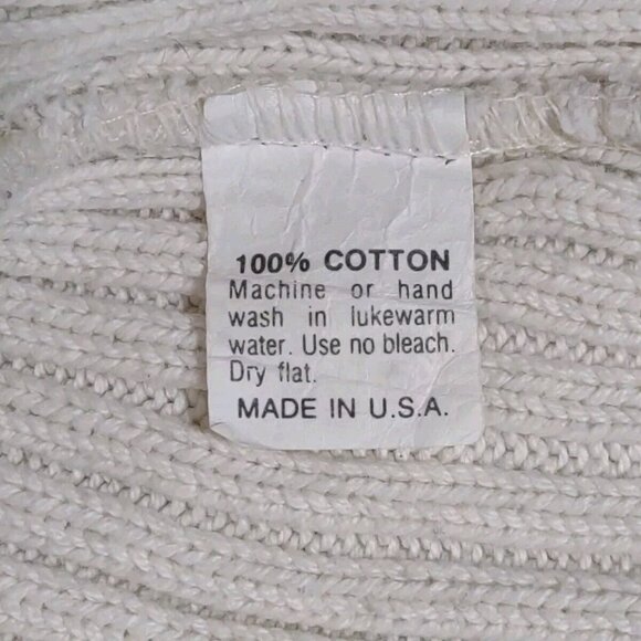 Vintage American Creations Cable Knit Sweater Womens Mock Neck Cream USA - Picture 12 of 12